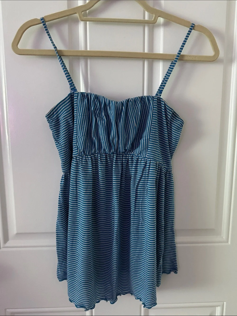 Free People Y2K Blue Striped Spaghetti-Strap Cami